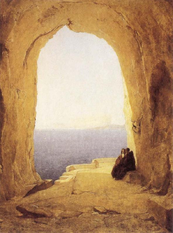 Karl Blechen Monks at the Gulf of Naples